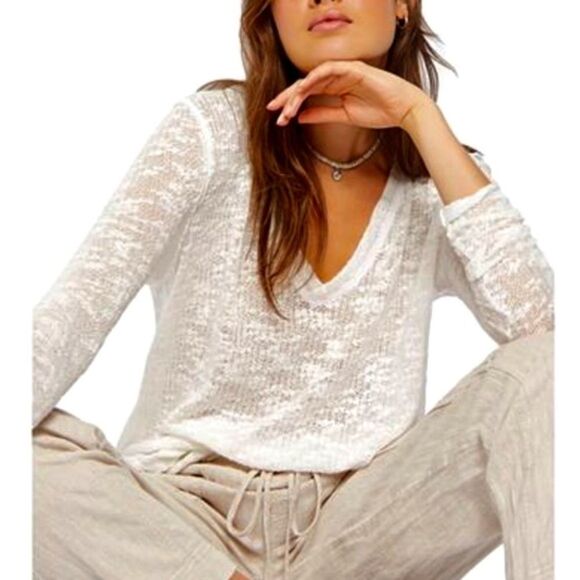 Free People Tops - We The Free Ocean Air Hacci in White